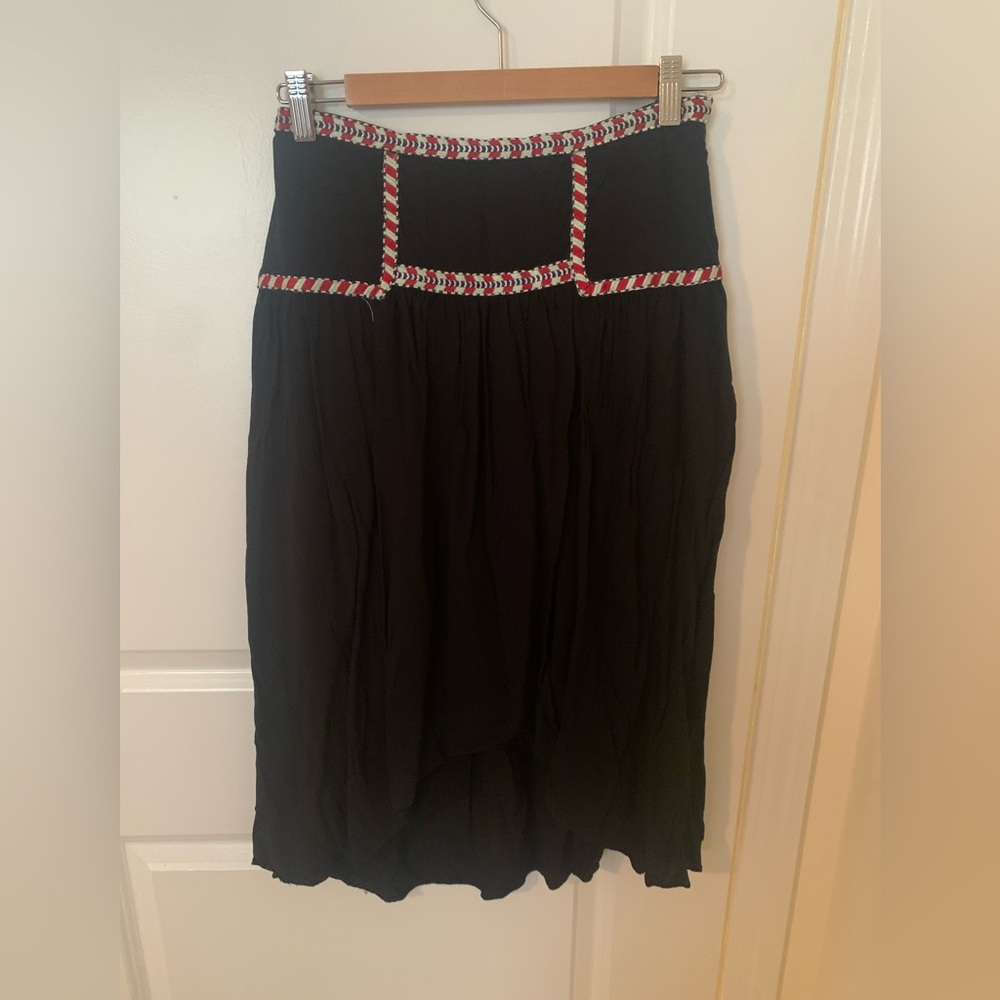 Forever 21 Black A-Line Skirt with Red and White Trim